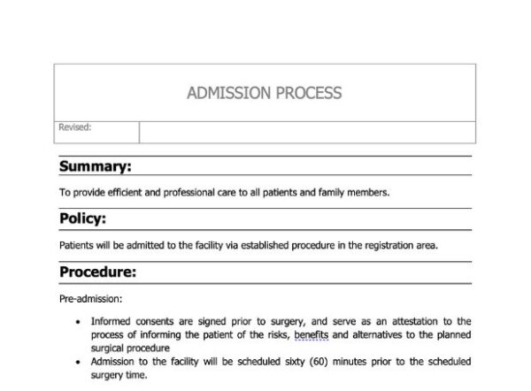 Admission Process Policy