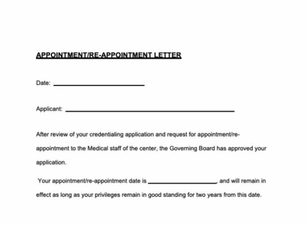 Appointment Notification Letter