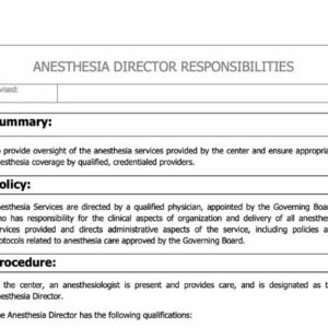 Anesthesia Director Policy image