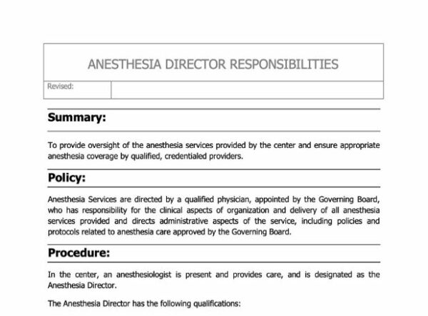 Anesthesia Director Policy image