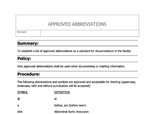 Approved Abbreviations Policy image