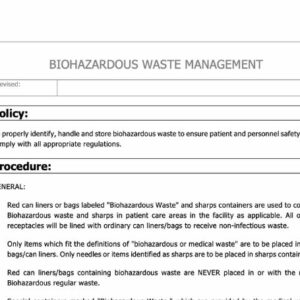 Biohazardous Waste Management Policy image