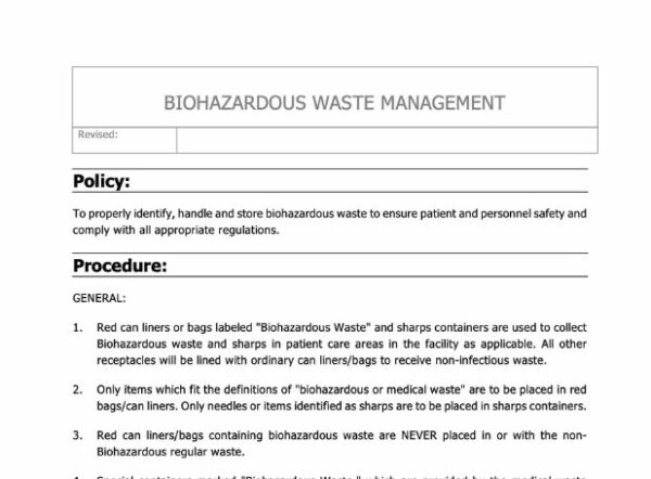 Biohazardous Waste Management Policy image