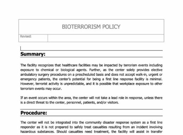 Bioterrorism Policy image