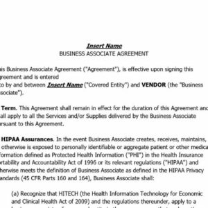 Business Assoc Agreement