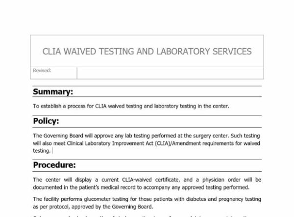 CLIA Waived Testing Policy