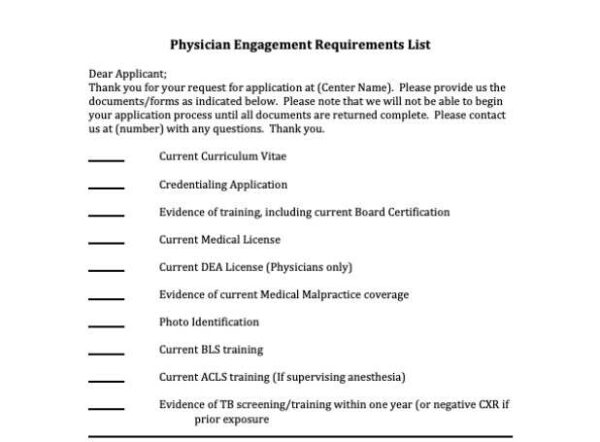 Credentialing Application Letter