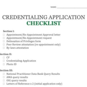 Credentialing Checklist