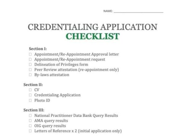 Credentialing Checklist