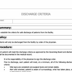 Discharge Criteria Policy image