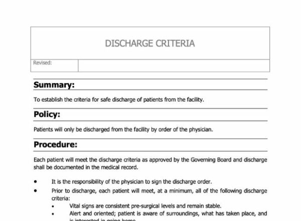 Discharge Criteria Policy image