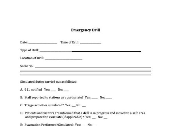 Emergency Drill Form