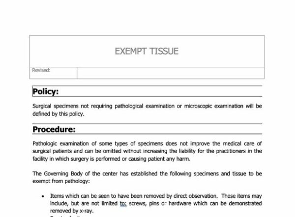 Exempt Tissue Policy image