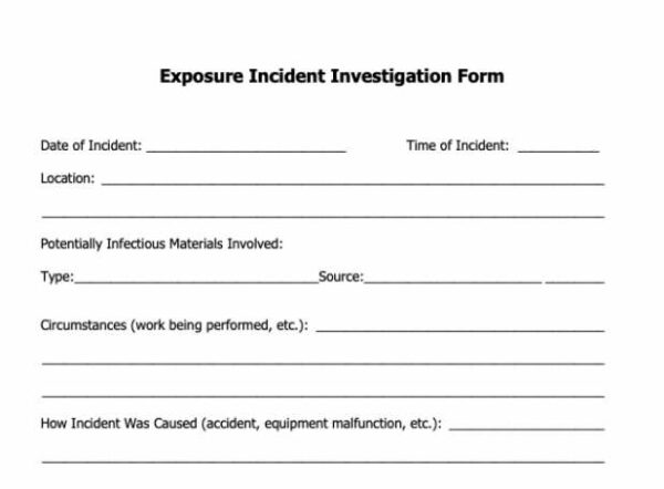 Exposure Incident Investigation Form