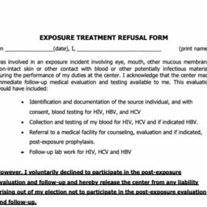 Exposure Treatment Refusal Form