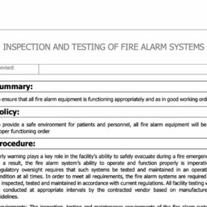 Fire Alarm System Testing Policy image