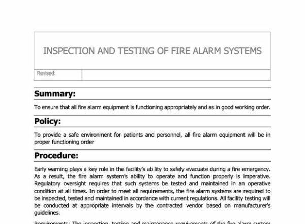 Fire Alarm System Testing Policy image