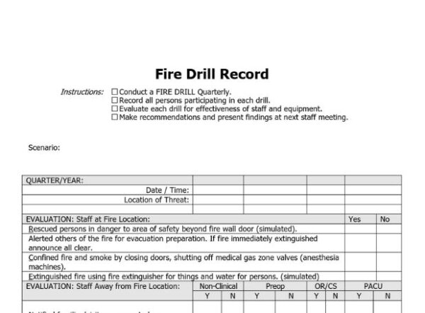 Fire Drill Record