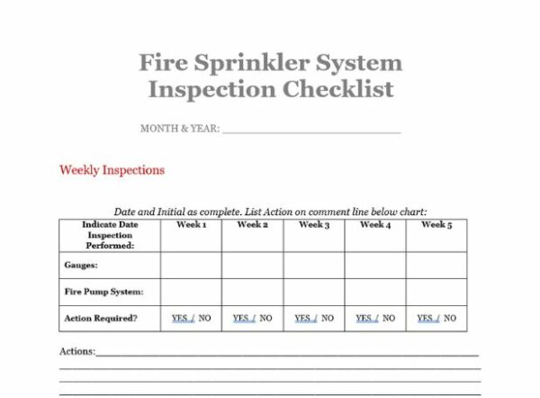 Fire Sprinkler Log