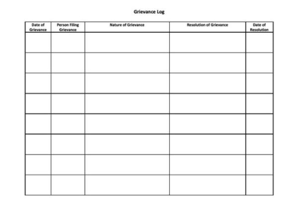 Grievance Log Form image