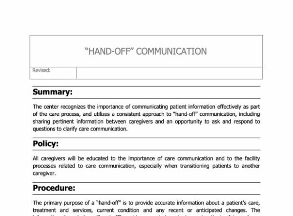 Hand Off Communication Policy image