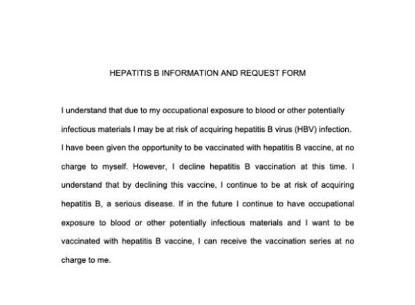 Hepatitis B Declination Form