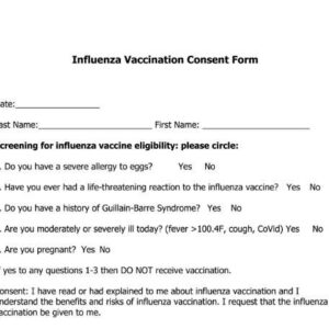 Influenza Vaccine Consent form