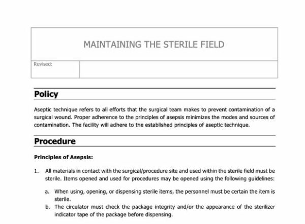 Maintaining the Sterile Field Policy image