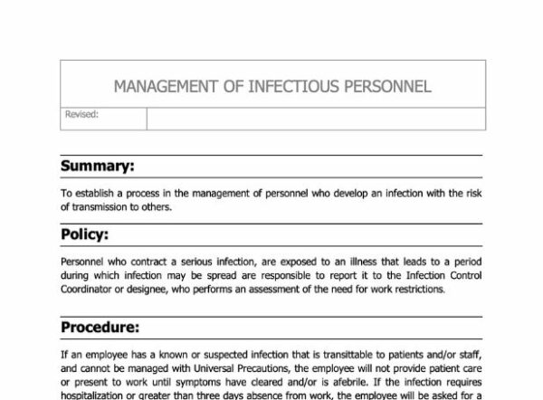 Management of Infectious Personnel Policy image