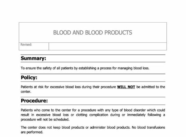 Blood and Blood Products Policy image