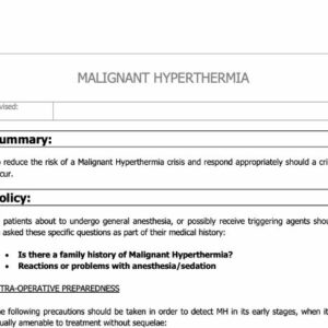 Malignant Hyperthermia Policy image