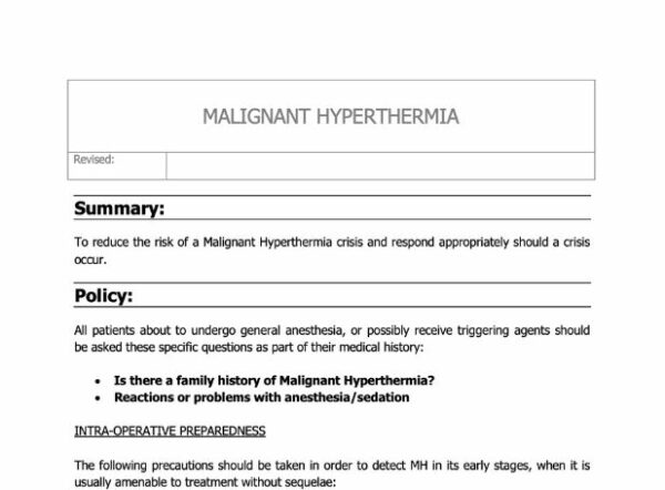 Malignant Hyperthermia Policy image