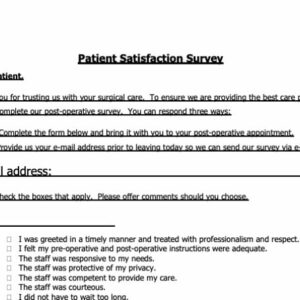 Patient Satisfaction Survey Form Image