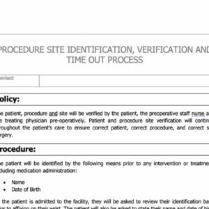 Procedure Site Verification and Time Out Process Policy image