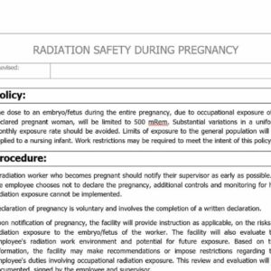 Radiation Safety During Pregnancy Policy