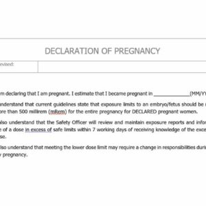 Radiation Safety Pregnancy Declaration