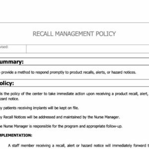 Recall Management Policy image