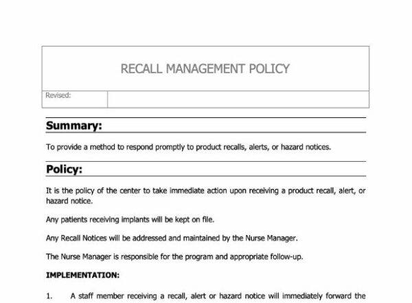 Recall Management Policy image