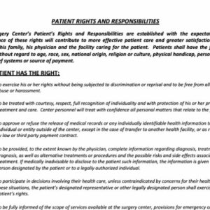 Patient Rights and Responsibilities Notice Form image