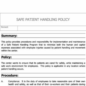 Safe Patient Handling Policy image