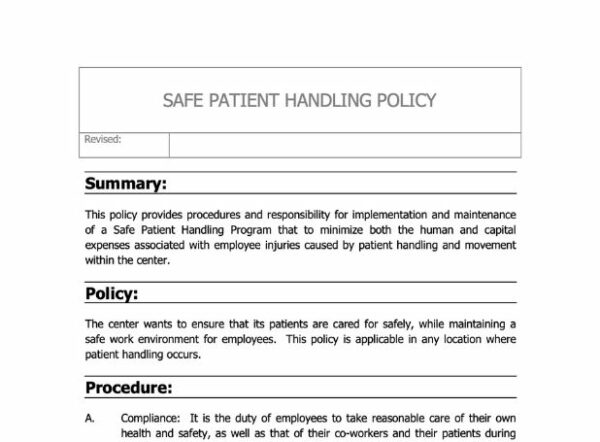 Safe Patient Handling Policy image