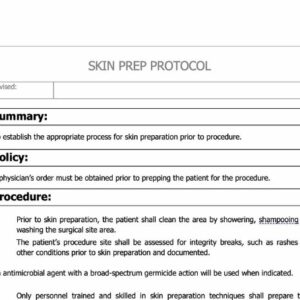 Skin Prep Protocol Policy image