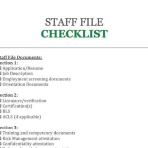 Staff File Checklist