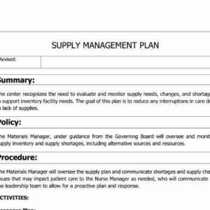 Supply Management Plan image