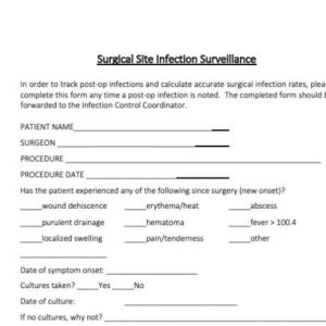 Surgical Site Infection Surveillance Form