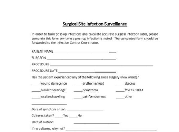 Surgical Site Infection Surveillance Form