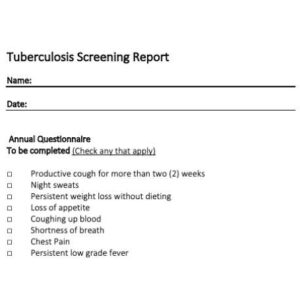 TB Annual Symptom Form