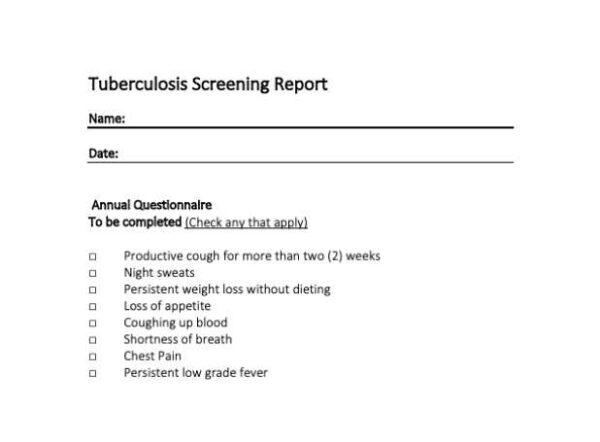 TB Annual Symptom Form