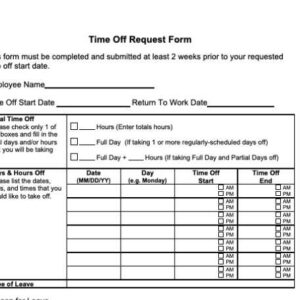 Time Off Request Form