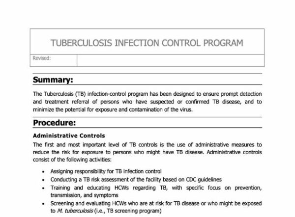 Tuberculous Infection Control Program image